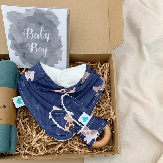 Baby Boy Gift Set in Doggy Print Right Side