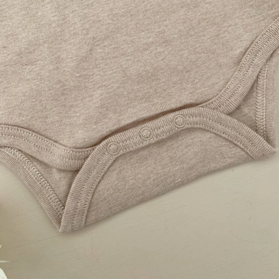 Onesie Long Sleeve Dark Brown Close Up Bottom