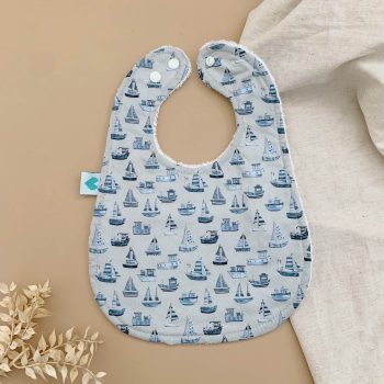 boats print large bib