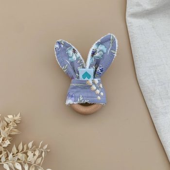 bunny teether wild lavender print