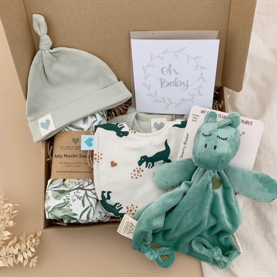 dinosaur themed baby gft box main image