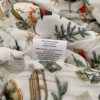 Christmas Newborn Swaddle Blanket tag closeup