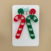 Christmas Themed Earings Candy Canes Close Up