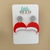 Christmas Themed Earings Santa Hat Close Up